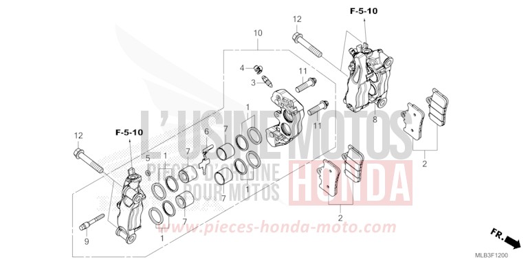 VORDERRAD-BREMSSATTEL von Hornet 750 DEGITAL SILVER METALLIC (NHA30) von 2025
